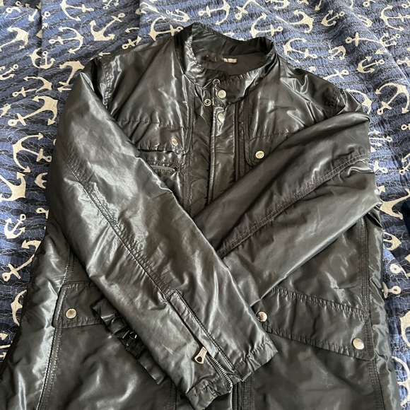 Zara Man Silver Grey Zip Up Bomber  Quilted Lining Jacket Sz L - Picture 7 of 13